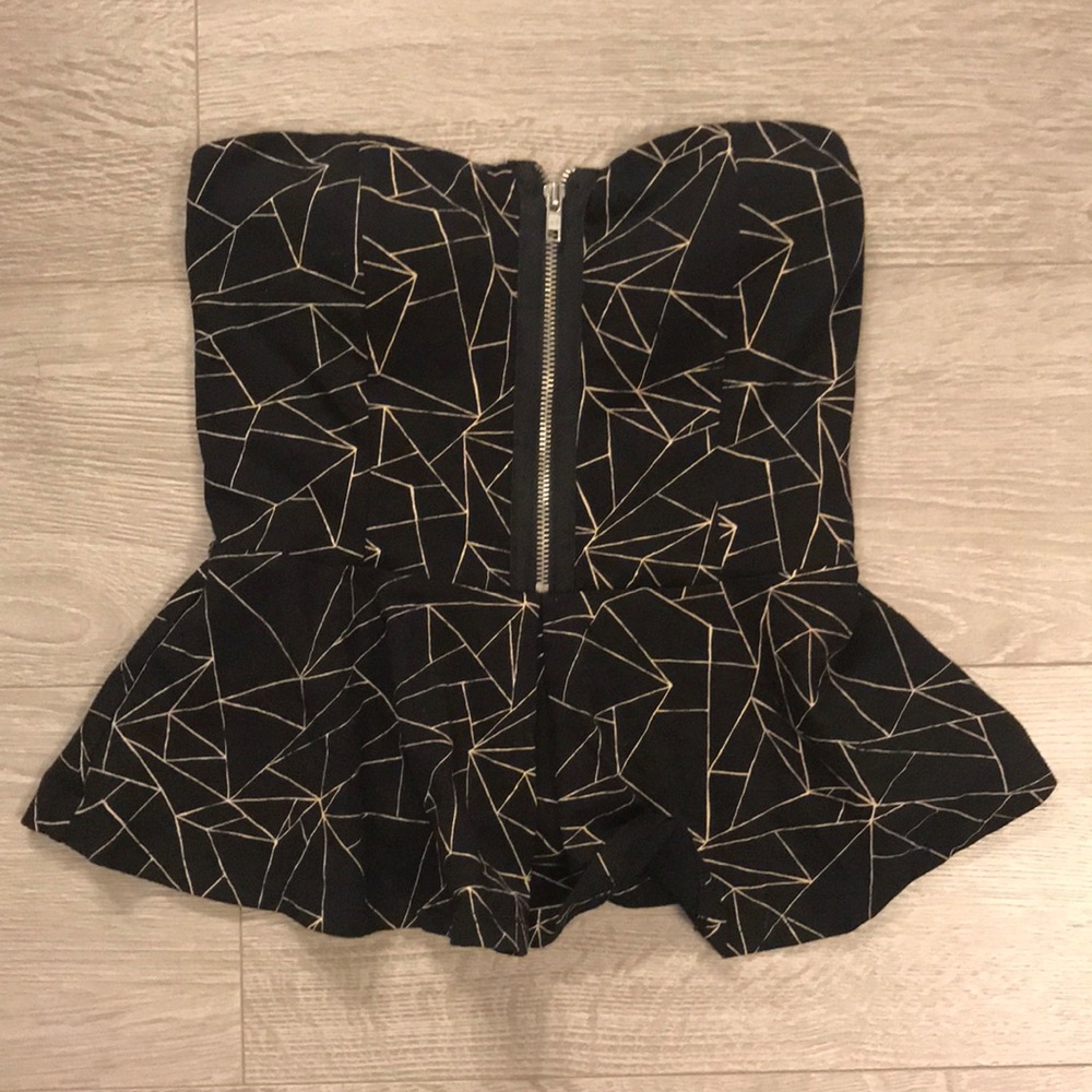 Strapless peplum top